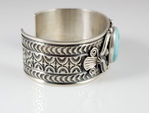 Navajo Sterling Silver Gem Royston Turquoise Bracelet Handmade By Donovan Cadman