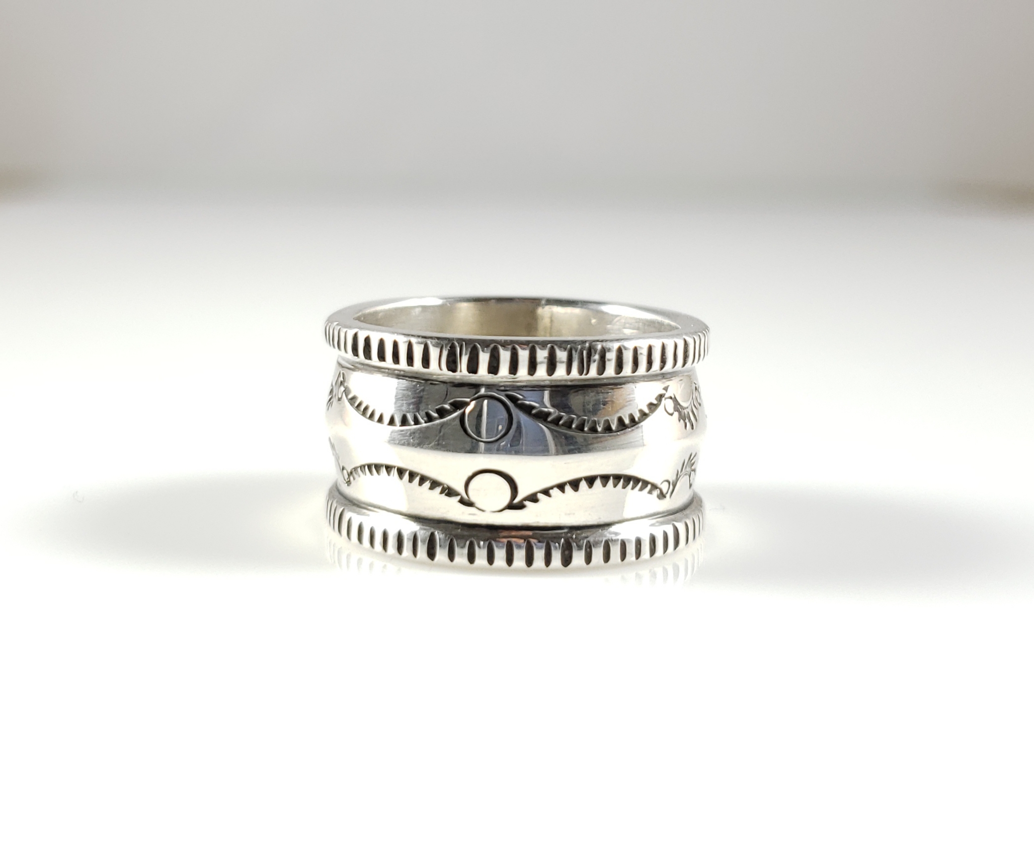 Catastrofe Afrika Gemiddeld Sterling Silver Navajo Wide Band Ingot Ring Handmade Signed by Gabe Natan –  Blue Gem Silver