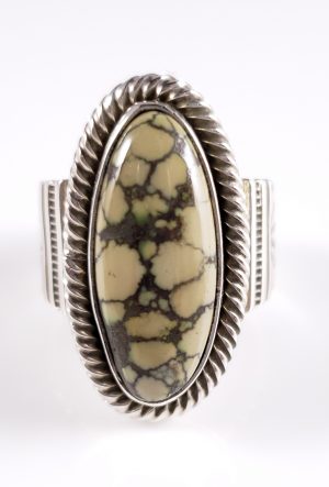 Sterling Silver Handmade Navajo Ring Rare Gem Grade Webbed Brown Damele Ned Nez