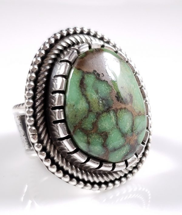 Sterling Silver Navajo Custom Ring Rare Gem Webbed Damele Handmade By ...