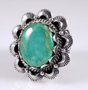 Turquoise Navajo Sterling Silver Ring Rare Carico Lake Handmade Donovan Cadman