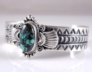 Navajo Sterling Silver Bracelet Rare Blue Boy Variscite Handmade Donovan Cadman