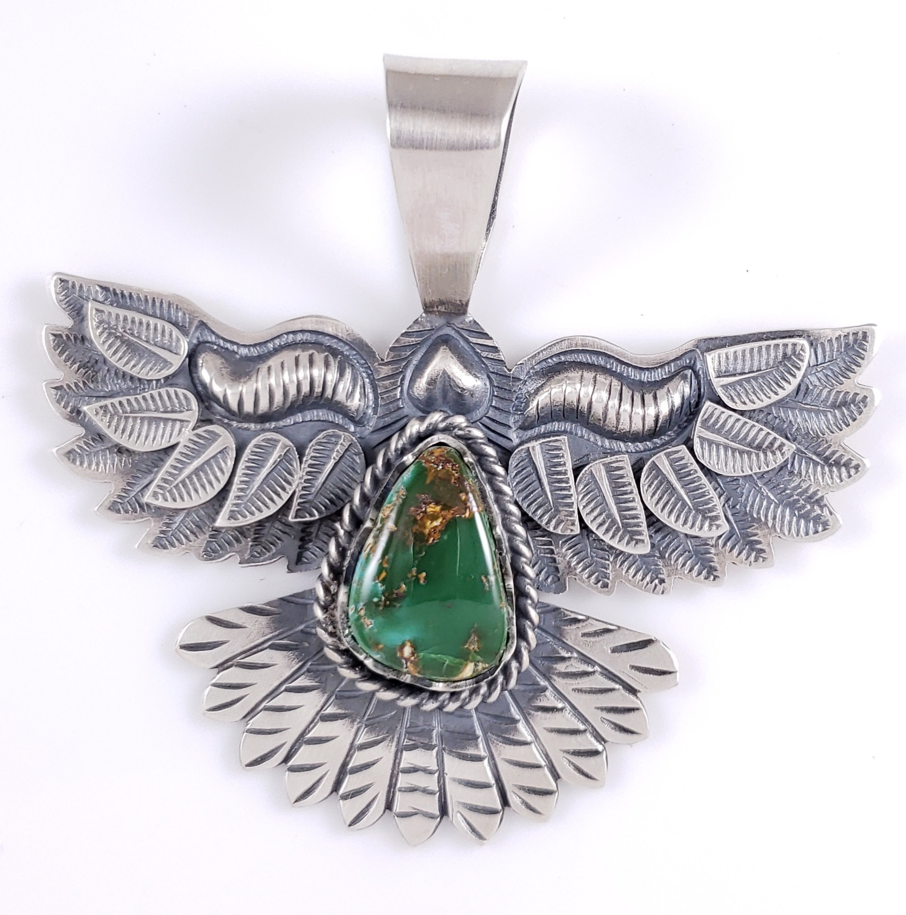 Navajo Eagle Pendant Sterling Silver Rare Royston Turquoise By Derrick ...