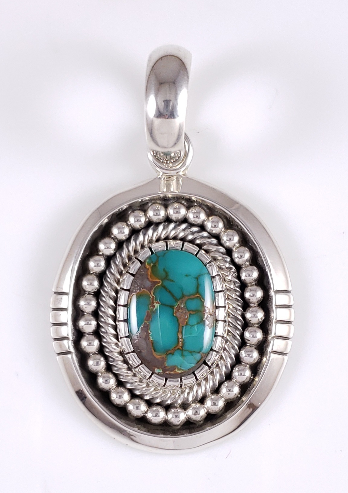 Navajo Chunky Royston Turquoise & Sterling Silver Necklace 