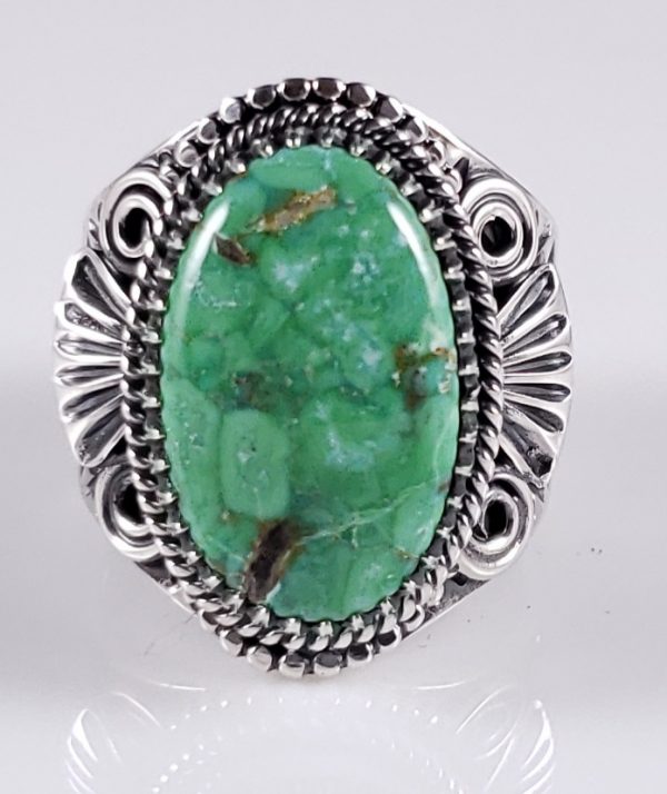 Navajo Sterling Silver Ring Carico Lake Turquoise Handmade By Derrick ...