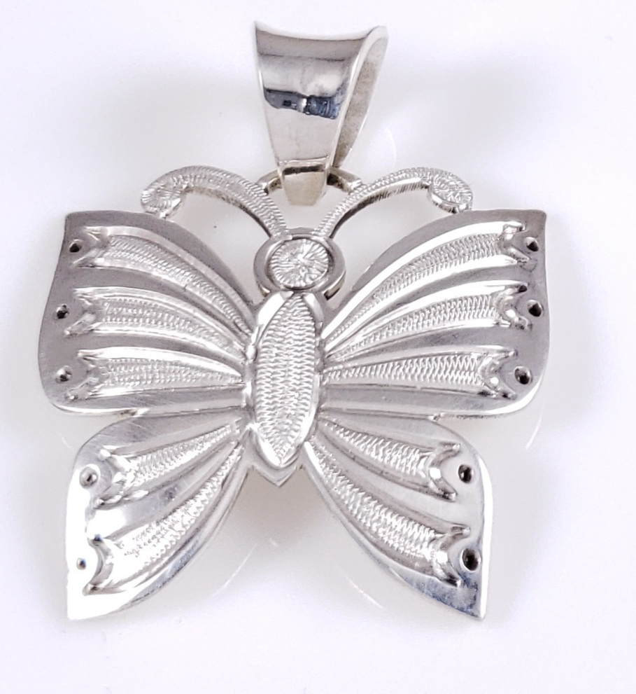 Hopi Sterling Silver Butterfly Pendant Handmade Design By Emmett ...