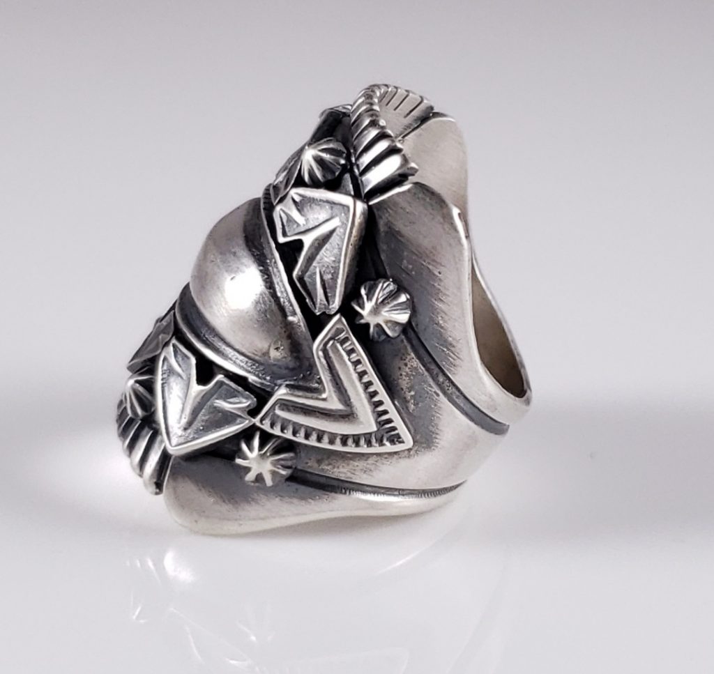 Navajo Sterling Silver Saddle Band Ring Handmade Concho Style By ...