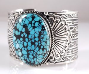 Sunshine Reeves Navajo Sterling Silver Turquoise Bracelet Rare Gem Grade Hubei