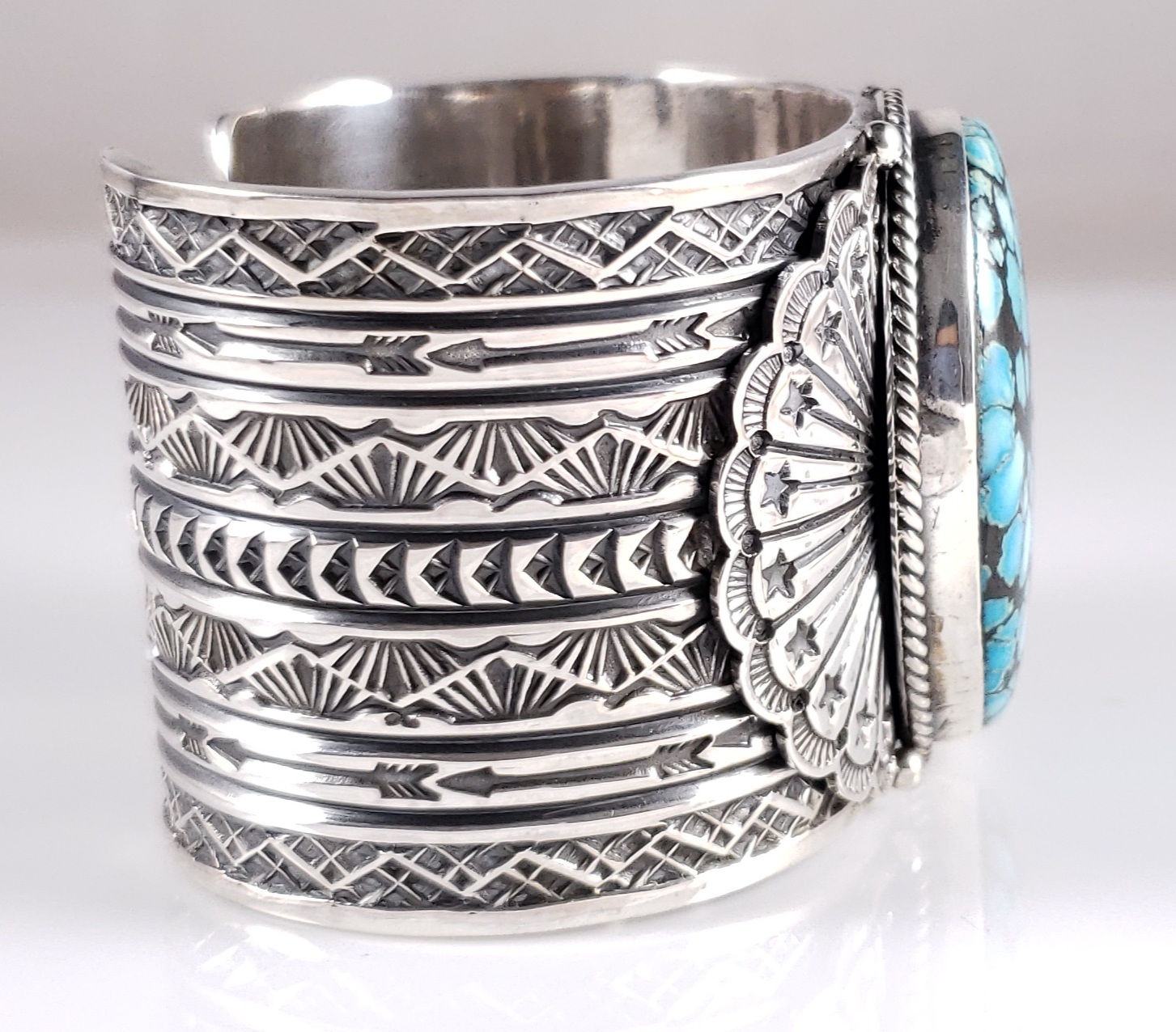Sunshine Reeves Navajo Sterling Silver Turquoise Bracelet Rare Gem Grade  Hubei