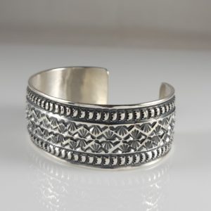Andy Cadman Sterling Silver Navajo Cuff Bracelet Handmade Classic Design