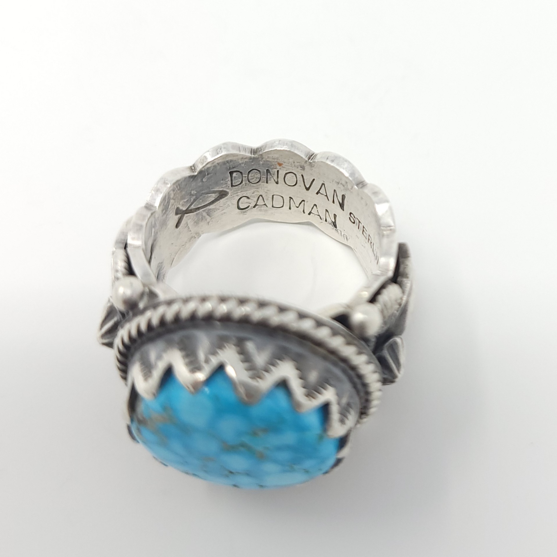 Donovan Cadman Navajo Sterling Silver Ring Rare Water Web Kingman Turquoise