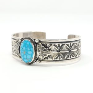 Sunshine Reeves Navajo Bracelet Sterling Silver Kingman Turquoise Handmade
