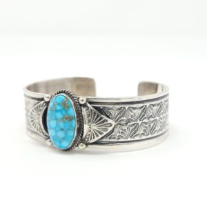 Sunshine Reeves Navajo Handmade Bracelet Sterling Silver Kingman Turquoise