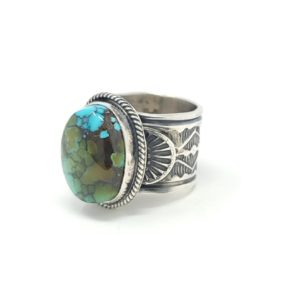 Sunshine Reeves Navajo Sterling Silver Ring Rare Gem Cloud Mountain Turquoise