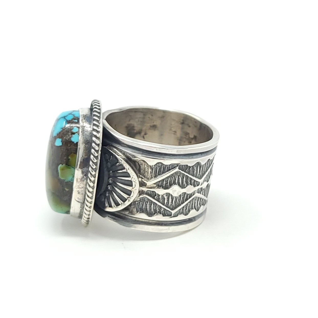 Sunshine Reeves Navajo Sterling Silver Ring Rare Gem Cloud Mountain  Turquoise
