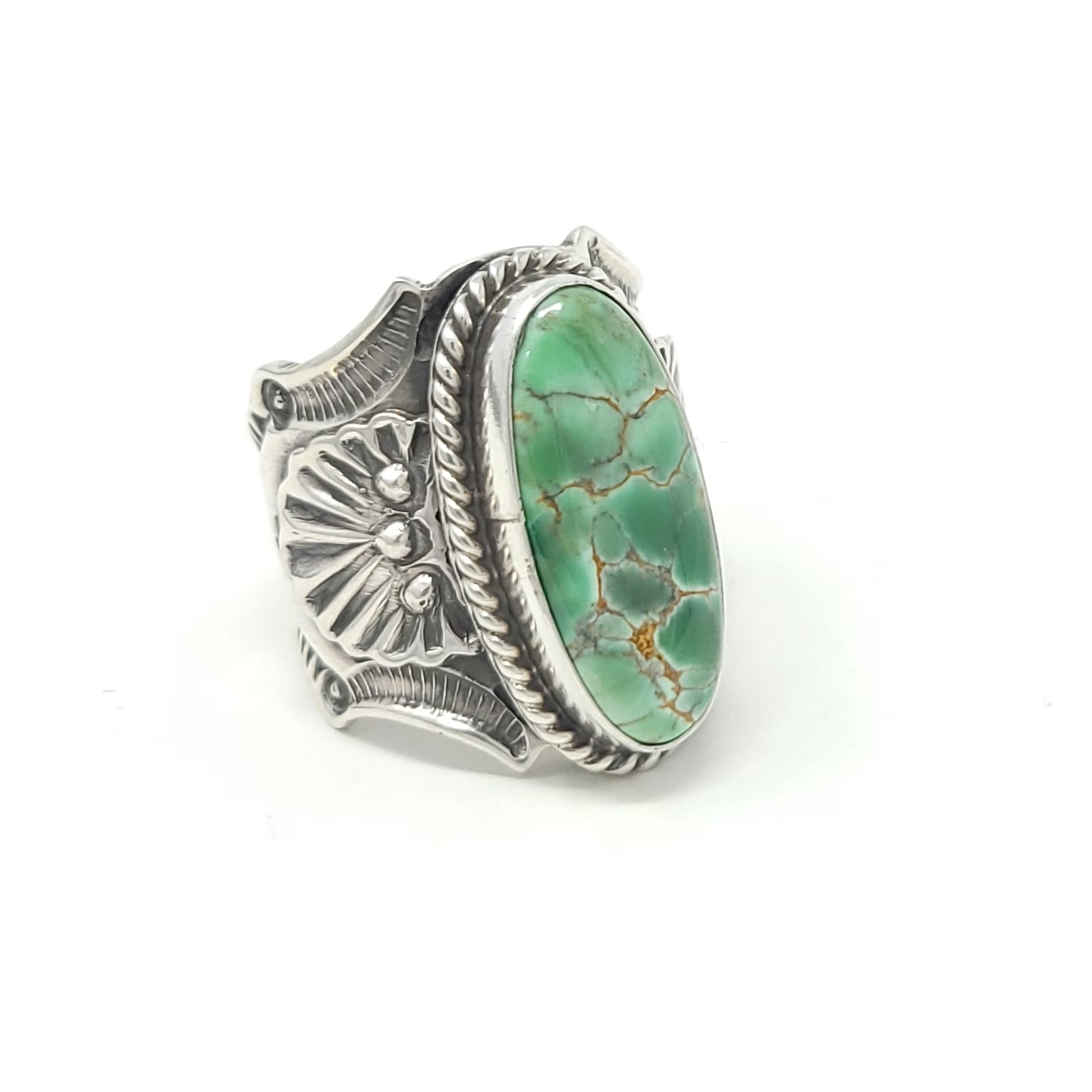 Andy Cadman Navajo Sterling Silver Wide Saddle Band Ring Australian ...