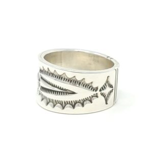 Ned Nez Sterling Silver Navajo Band Ring Wide Classic Style Stamped Size 11.25