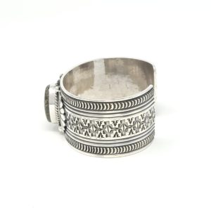 Delayne Reeves Navajo Sterling Silver Cuff Bracelet Damele Variscite Handmade