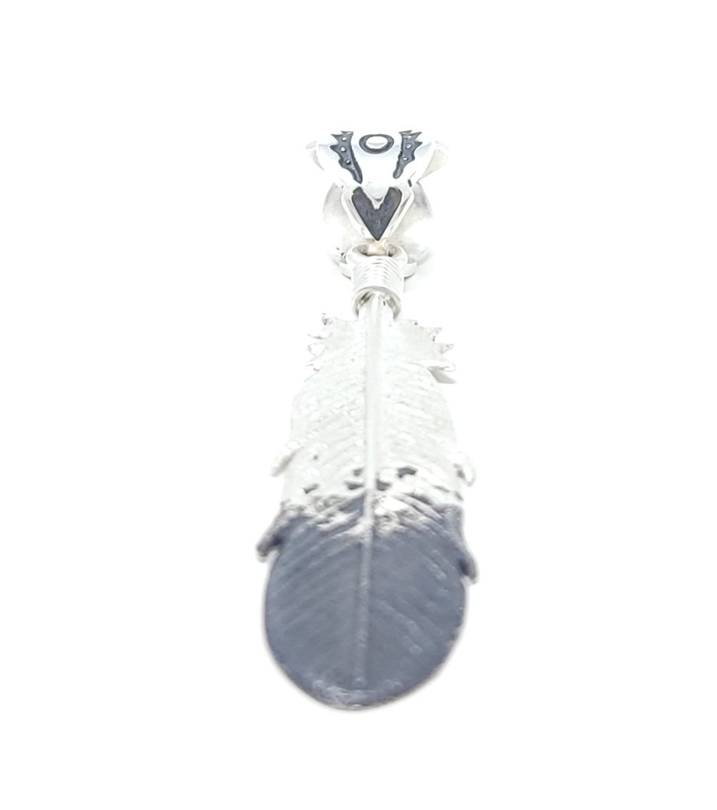 Tim Herrera Cochiti Pueblo Sterling Silver Pendant Golden Eagle Feather Design