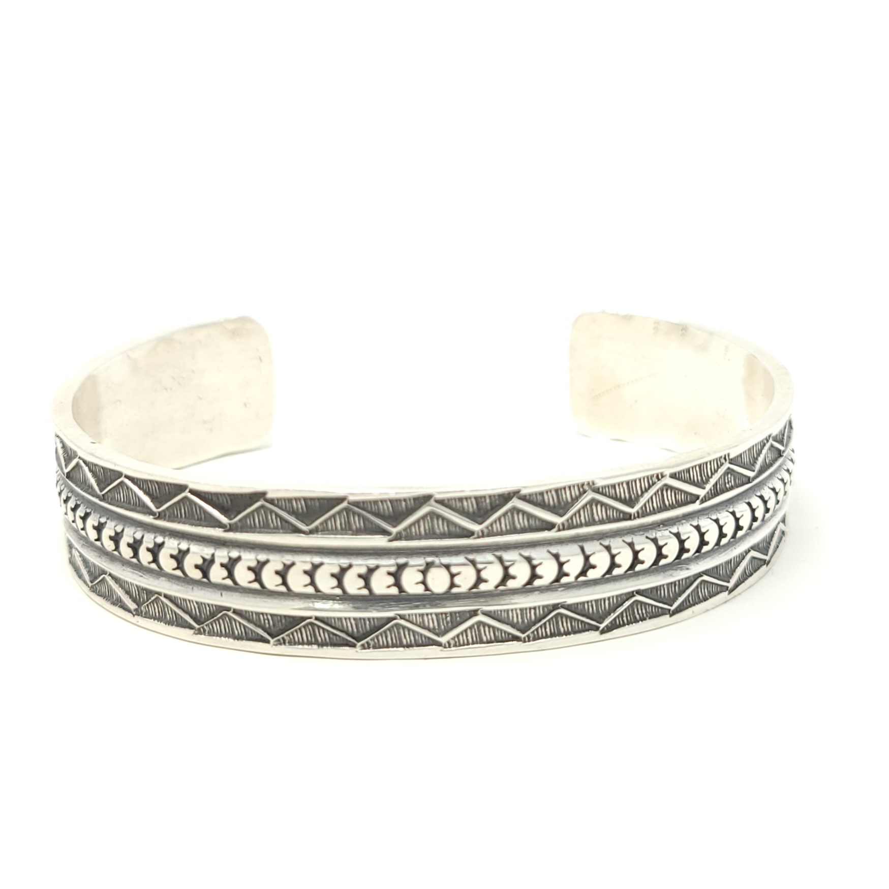 Sunshine Reeves Sterling Silver Handmade Stamped Cuff Bracelet Stacker Style